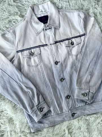 Áo Khoác Jeans Nam Phối Trắng Xám Cá Tính & Phong Cách-AKM-016