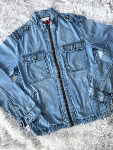 Áo Khoác Jeans Nam Màu Xanh Xám GOOTIK Fashion - AKM-017