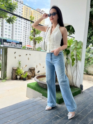 Áo Corset Cổ Yếm Trắng Kaki – Thanh Lịch & Quyến Rũ AW-029