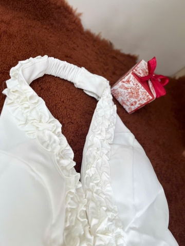 Áo Corset Cổ Yếm Trắng Kaki – Thanh Lịch & Quyến Rũ AW-029