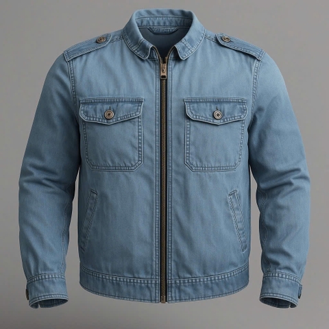 Áo Khoác Jeans Nam Màu Xanh Xám GOOTIK Fashion - AKM-017