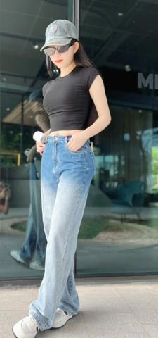 Quần Jeans nữ lưng cao loang màu cực chất - GOOTIKFASHION