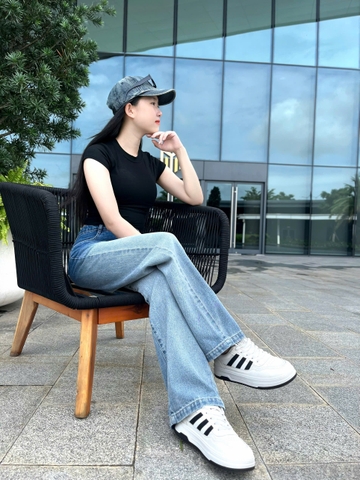 Quần Jeans nữ lưng cao loang màu cực chất - GOOTIKFASHION