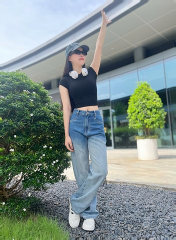 Quần Jeans nữ lưng cao loang màu cực chất - GOOTIKFASHION