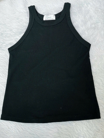 Áo Ba Lỗ cổ tròn chất thun tăm Hàn dày vừa phải, thoáng mát dễ phối đồ - Cá Tính & Dễ Thương - Màu Trắng/Đen