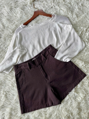 Quần Short Nữ Kaki Màu Nâu Size S- M