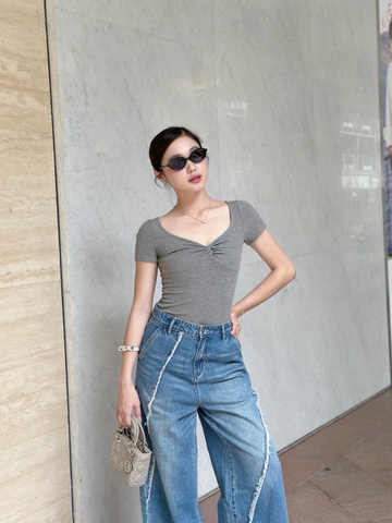Quần Jeans Cao Cấp Ống Rộng Cách Điệu GOOTIK FASHION