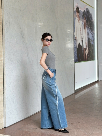 Quần Jeans Cao Cấp Ống Rộng Cách Điệu GOOTIK FASHION