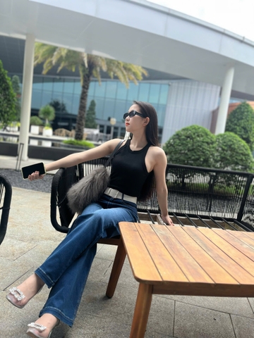 Quần Jeans Suông Ống Loe Hack Dáng, Sang Trọng Quý Phái - Gootik Fashion