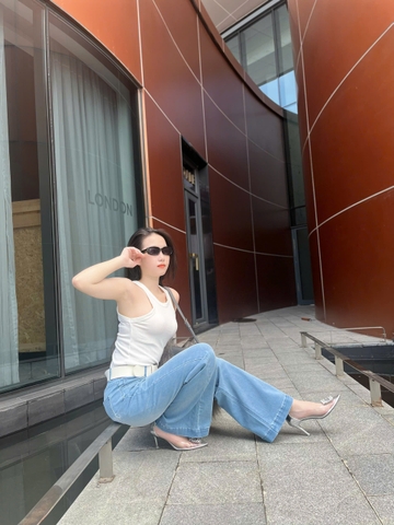 Quần Jeans Suông Ống Loe Hack Dáng, Sang Trọng Quý Phái - Gootik Fashion