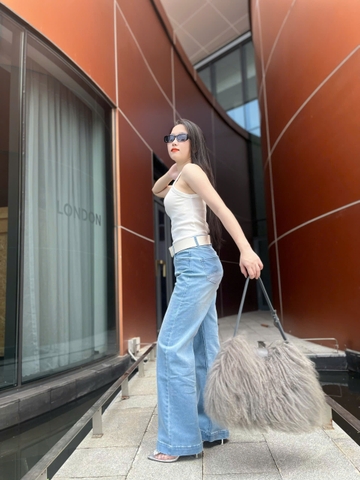 Quần Jeans Suông Ống Loe Hack Dáng, Sang Trọng Quý Phái - Gootik Fashion