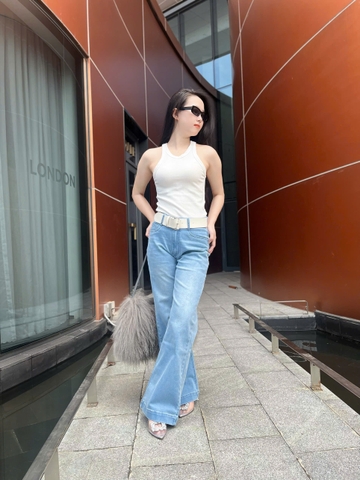 Quần Jeans Suông Ống Loe Hack Dáng, Sang Trọng Quý Phái - Gootik Fashion