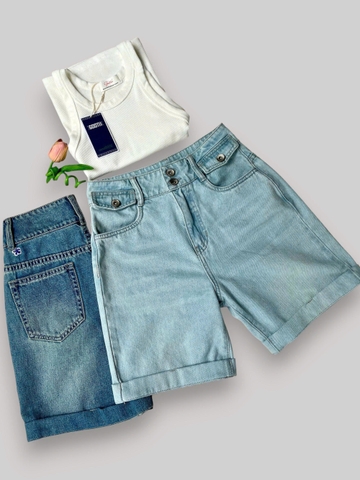 Quần Short Jeans phối Nắp Túi - Gập lai - Giá trải nghiệm