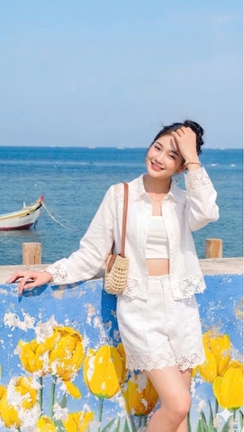 Quần Short Linen Phối Ren Siêu Đẹp thương hiệu GOOTIK FASHION - QSW013