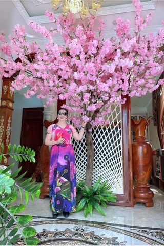 Thi công cây hoa anh đào chùm hồng