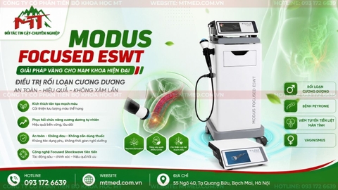 Phương pháp điều trị rối loạn cương dương bằng sóng xung kích hội tụ Modus Focused Eswt : giải pháp y học tái tạo mạch máu được chứng minh bằng y học chứng cứ