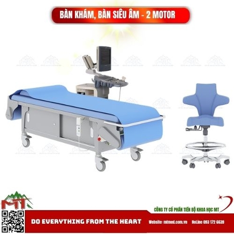 Bàn khám, bàn siêu âm điều khiển điện 2 motor