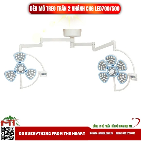 Đèn mổ treo trần 2 nhánh  CHG LED 700/500