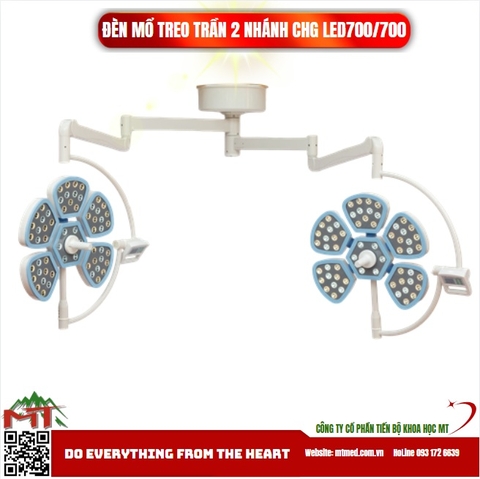 Đèn mổ treo trần 2 nhánh CHG LED 700/700