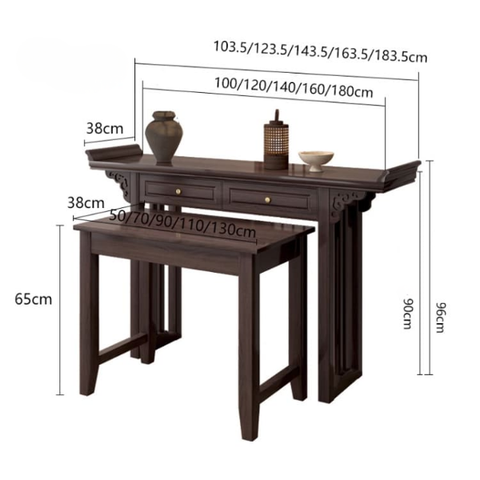 TT07 - Bộ Bàn thờ gỗ sồi tự nhiên 2 ngăn,  vừa thẩm mỹ vừa thuận tiện bài trí đồ cúng