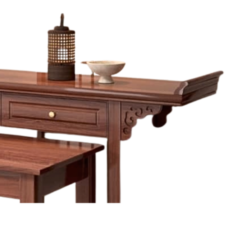 TT07 - Bộ Bàn thờ gỗ sồi tự nhiên 2 ngăn,  vừa thẩm mỹ vừa thuận tiện bài trí đồ cúng