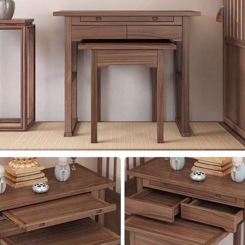 TT01 - Bàn Thờ 2 Cấp Gỗ Sồi Tự Nhiên, Thiết Kế Trang Nhã