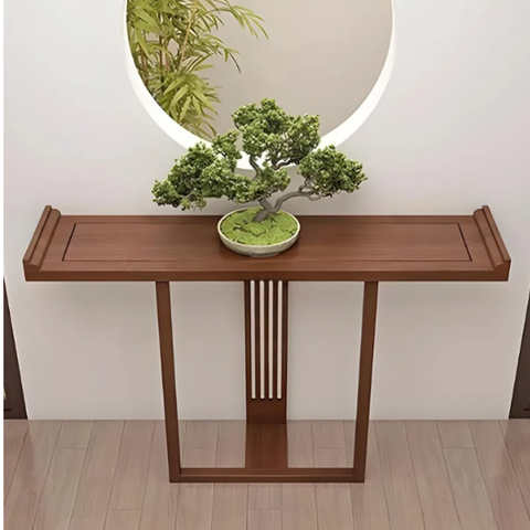 K04 - Bàn console gỗ sồi tự nhiên trang trí sảnh, phòng khách, phòng làm việc, phòng thờ