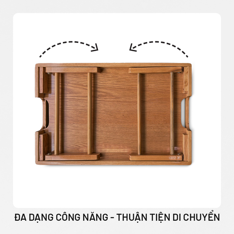 BT09 - Bàn xếp gỗ sồi tự nhiên bền đẹp, tiện lợi, đa năng