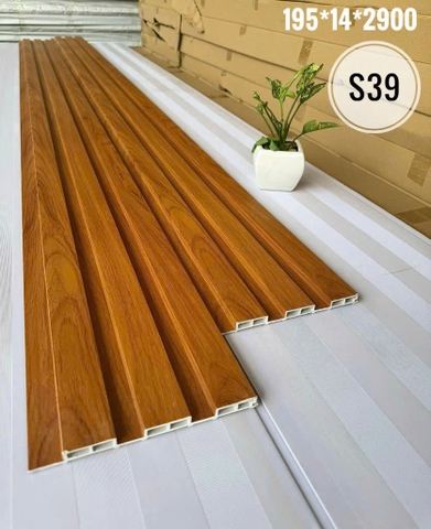 Lam gỗ nhựa 3 sóng ốp tường trần nội thất 195x14x2900 (nhiều màu)