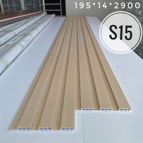 Lam gỗ nhựa 3 sóng ốp tường trần nội thất 195x14x2900 (nhiều màu)