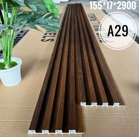 Lam 4 sóng cao gỗ nhựa ốp tường, trần 155x17x2900 (nhiều màu)