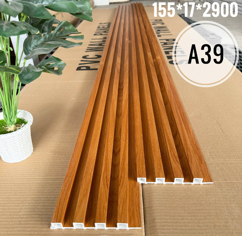 Lam 4 sóng cao gỗ nhựa ốp tường, trần 155x17x2900 (nhiều màu)