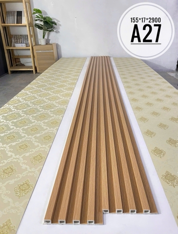 Lam 4 sóng cao gỗ nhựa ốp tường, trần 155x17x2900 (nhiều màu)