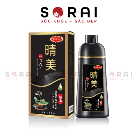 Dầu gội phủ bạc Komi Nhật Bản chai 500ml màu đen tự nhiên