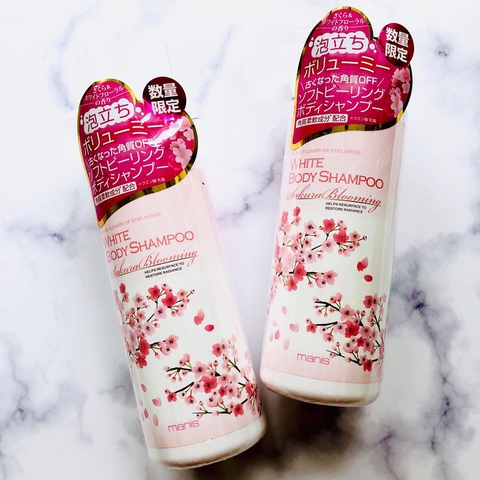 Sữa tắm trắng da Manis White Body Shampoo Nhật Bản hương hoa anh đào 450ml