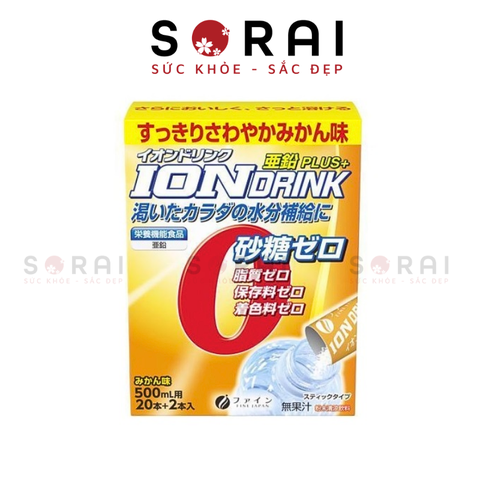 Bột pha bù nước và chất điện giải Ion Drink Fine hộp 22 gói - Vị quýt