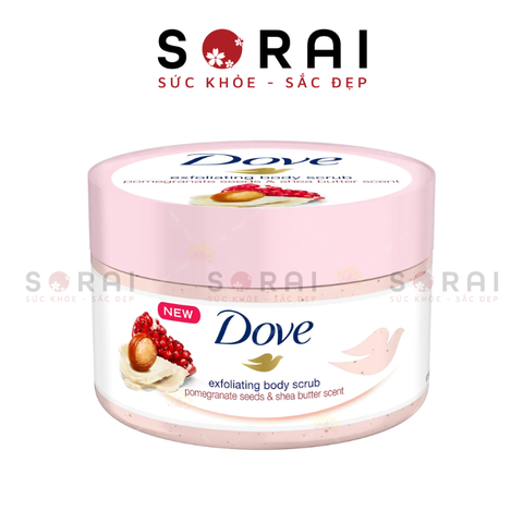 Tẩy da chết Body Dove Đức 225ml bơ hạt mỡ & hạt lựu