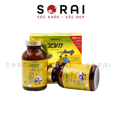 Tảo vàng Spirulina EX with Family set 2 2000 viên (mẫu mới)