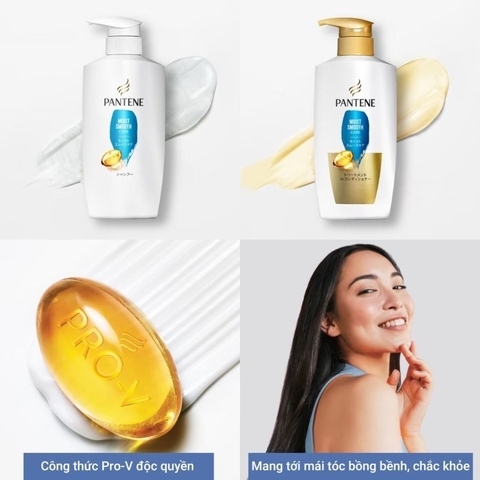 Set dầu gội xả Pantene Nhật Bản dành cho tóc khô 270ml/chai (xanh dương)