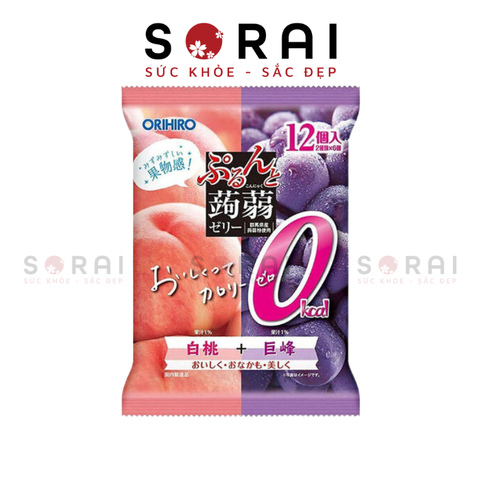 Thạch rau câu Orihiro mix 2 vị đào nho