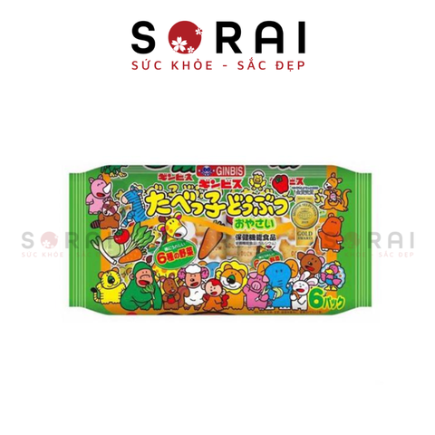 Bánh ăn dặm hình thú Ginbis Nhật Bản vị rau củ set 6 túi