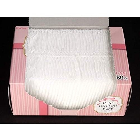 Bông tẩy trang Pure cotton Nhật Bản hộp 80 miếng