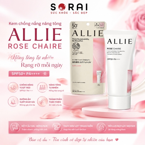 Kem Chống Nắng Nâng Tông Hương Hoa Hồng Kanebo Allie Rose Chaire 60g