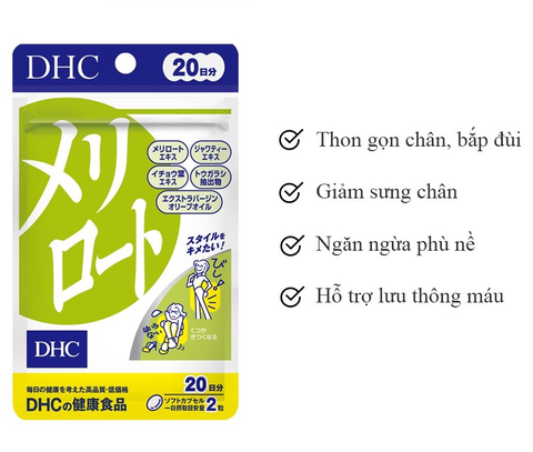 Viên uống Dhc Melilot giúp giảm mỡ đùi, thon gọn đùi Nhật bản túi 40 viên 20 ngày
