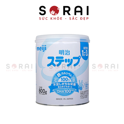 Sữa bột Meiji lon 800gr Nhật Bản cho bé từ 1-3 tuổi (mẫu mới 2025)