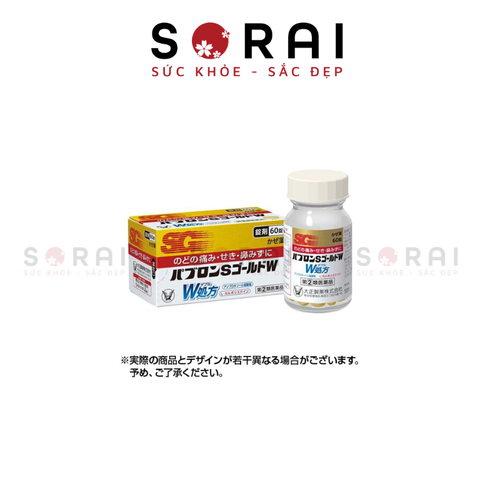 Viên điều trị cảm cúm tổng hợp Taisho Pabron Gold SG Nhật Bản 60 viên