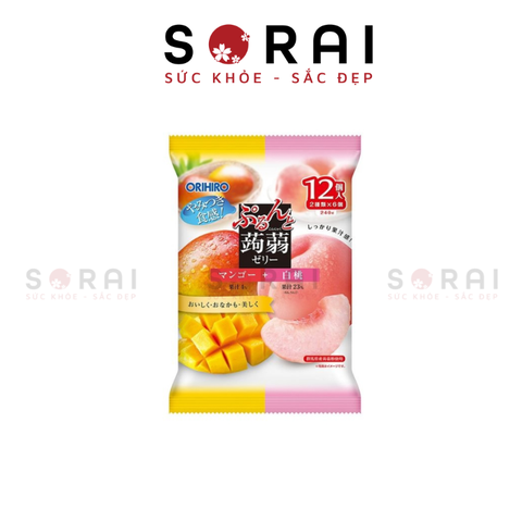 Thạch trái cây Orihiro Nhật Bản mix vị đào và xoài