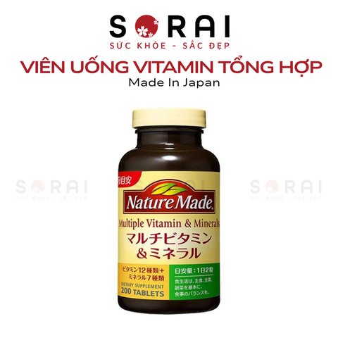 Viên uống tổng hợp 12 loại Vitamin, 7 loại khoáng chất Nature Made Nhật Bản