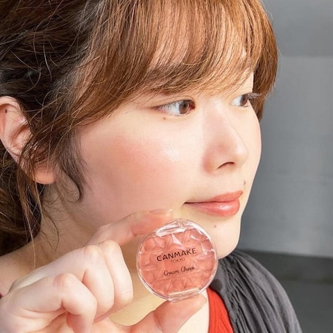 Phấn má Canmake Nhật Bản màu cam pha nhũ P04 Cream