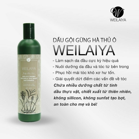 Dầu gội gừng hà thủ ô Weilaya 400ml